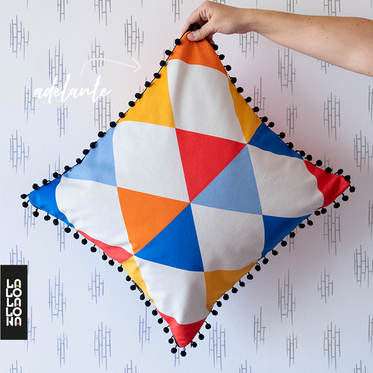 FUNDA DE COJÍN ROMBO / 2 DISEÑOS EN 1