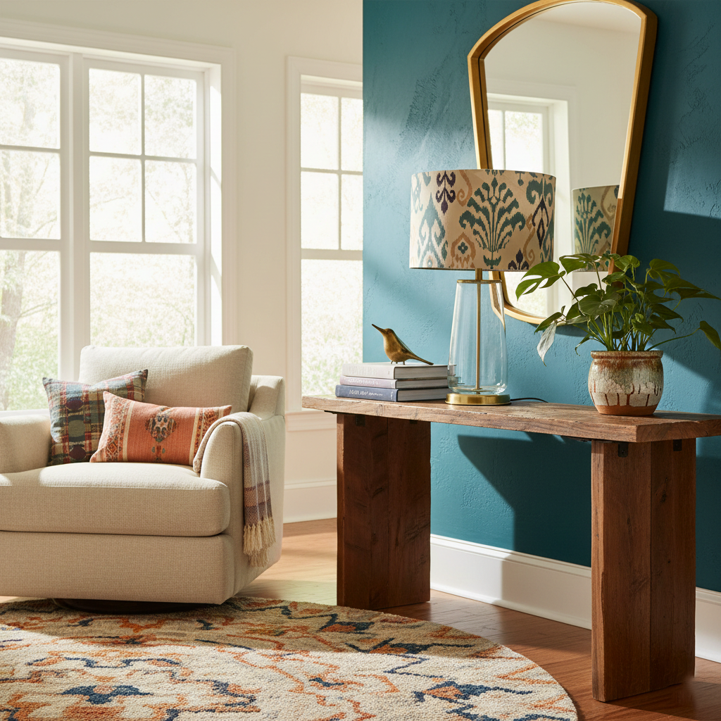 LÁMPARA IKAT AZULES